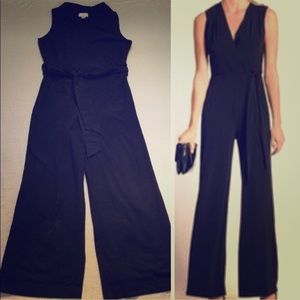 Black Jumpsuit with wrap around tie belt.